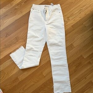 Zara Women's Straight Leg White Jeans